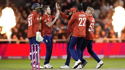 England star rested for 1st ODI against New Zealand to manage workload ahead of Ashes series England players celebrate with each other in this frame