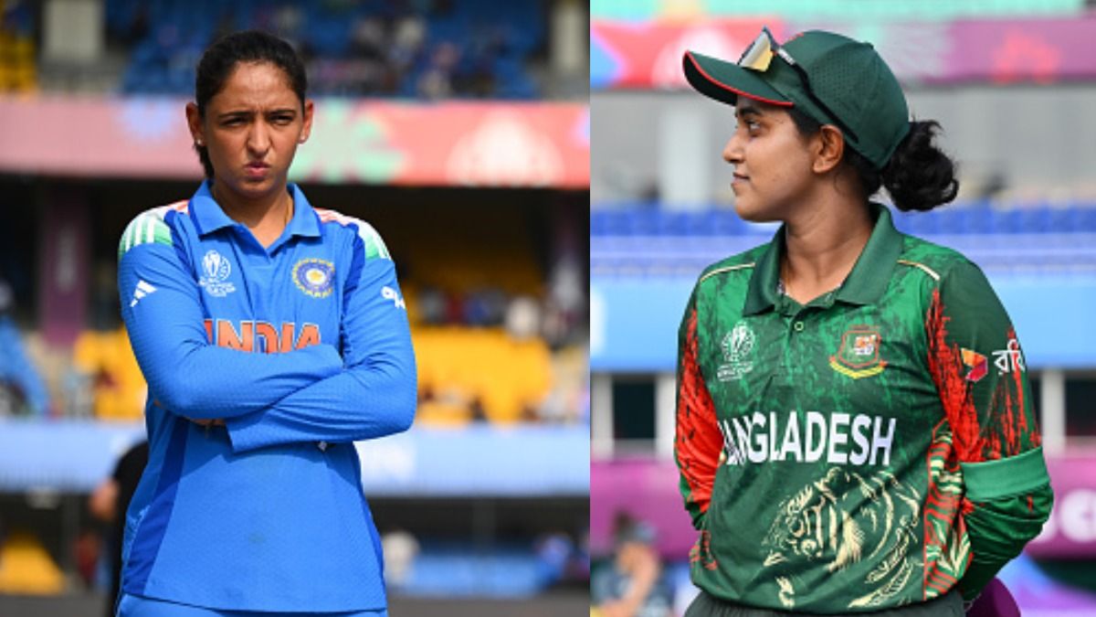 Harmanpreet Kaur and Nigar Sultana at toss in Women's ODI World Cup 2025