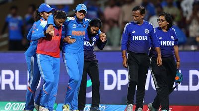 Body blow to India ahead of Women's World Cup semis, star player picks freak injury during clash vs Bangladesh, BCCI drops massive update India's star batter Pratika Rawal (3rd from left) is being helped off the pitch after suffering injury during clash against Bangladesh