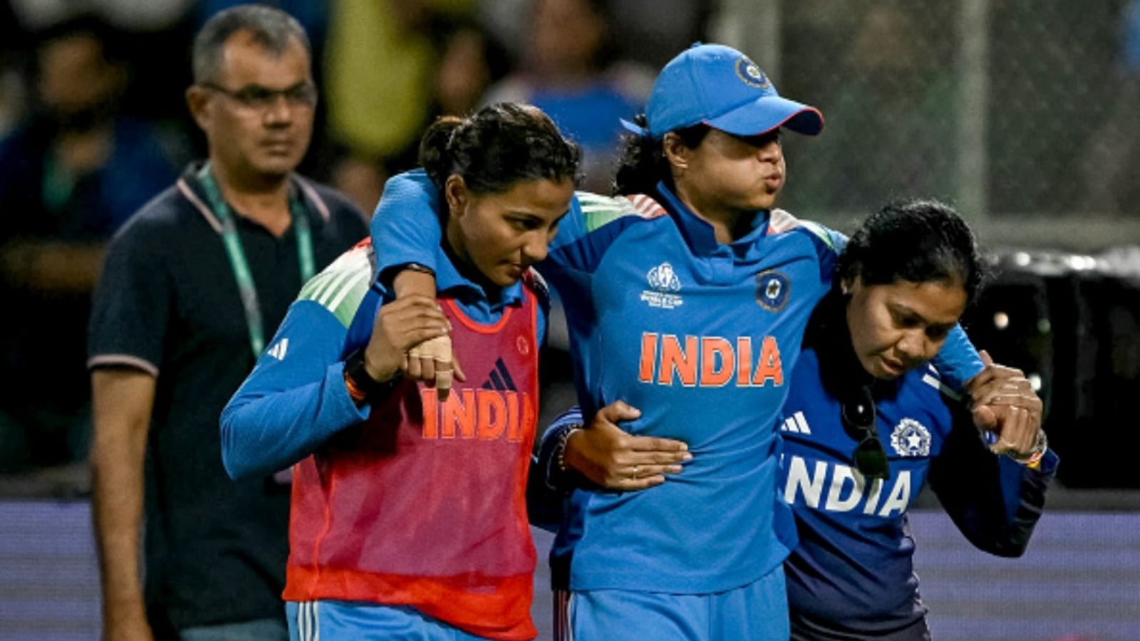 Will in-form Pratika Rawal play in Women's World Cup 2025 semifinal vs Australia? Harmanpreet Kaur gives update after rain-marred Bangladesh encounter India's Pratika Rawal (2R) reacts in pain as she walks off the field after getting injured during the ICC Women's Cricket World Cup 2025 ODI match against Bangladesh at the DY Patil Stadium in Navi Mumbai on October 26, 2025.
