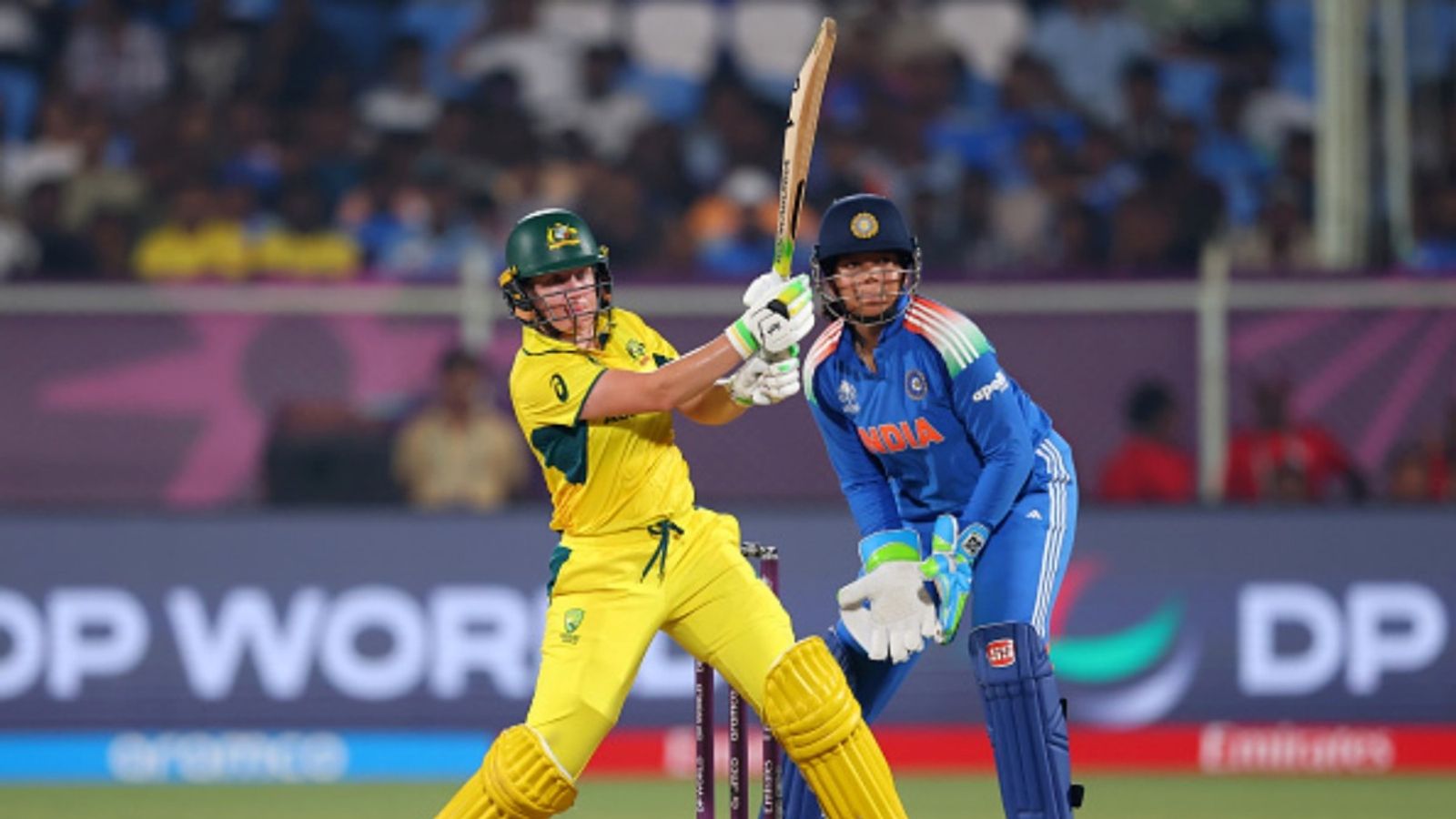 'I'm sure we'll see that version of her on Thursday': Australia batter warns Harmanpreet's India of captain Healy's return for ODI World Cup 2025 semifinal Alyssa Healy of Australia bats as wicketkeeper Richa Ghosh of India looks on during the ICC Women's Cricket World Cup India 2025 match at Dr. Y.S. Rajasekhara Reddy ACA-VDCA Cricket Stadium on October 12, 2025.