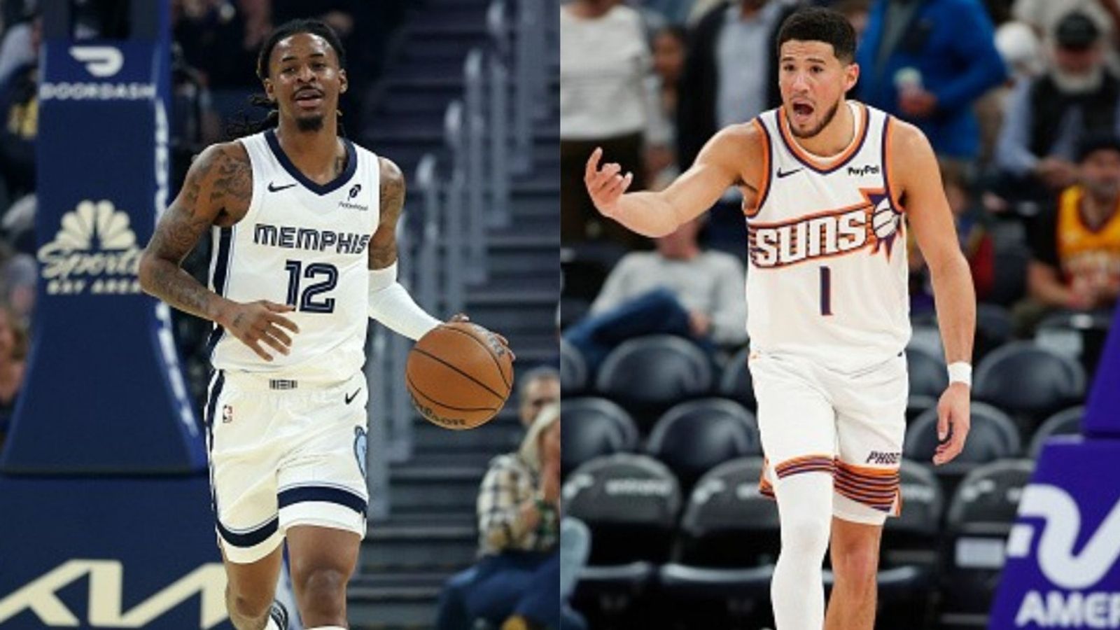 Suns vs Grizzlies schedule: Date, time, live stream and more on the NBA 2025-26 season Ja Morant, Devin Booker in the frame (Images via Getty)