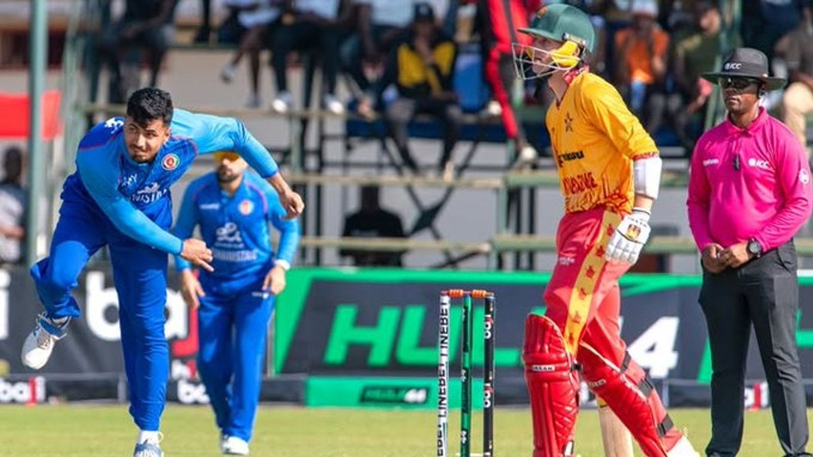 Ibrahim Zadran's fifty, Mujeeb Ur Rahman's four-fer help Afghanistan thrash Zimbabwe by 53 runs in 1st T20I Ibrahim Zadran's fifty, Mujeeb Ur Rahman's four-fer help Afghanistan thrash Zimbabwe by 53 runs in 1st T20I