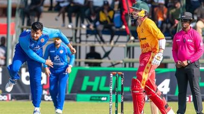 Ibrahim Zadran's fifty, Mujeeb Ur Rahman's four-fer help Afghanistan thrash Zimbabwe by 53 runs in 1st T20I Ibrahim Zadran's fifty, Mujeeb Ur Rahman's four-fer help Afghanistan thrash Zimbabwe by 53 runs in 1st T20I