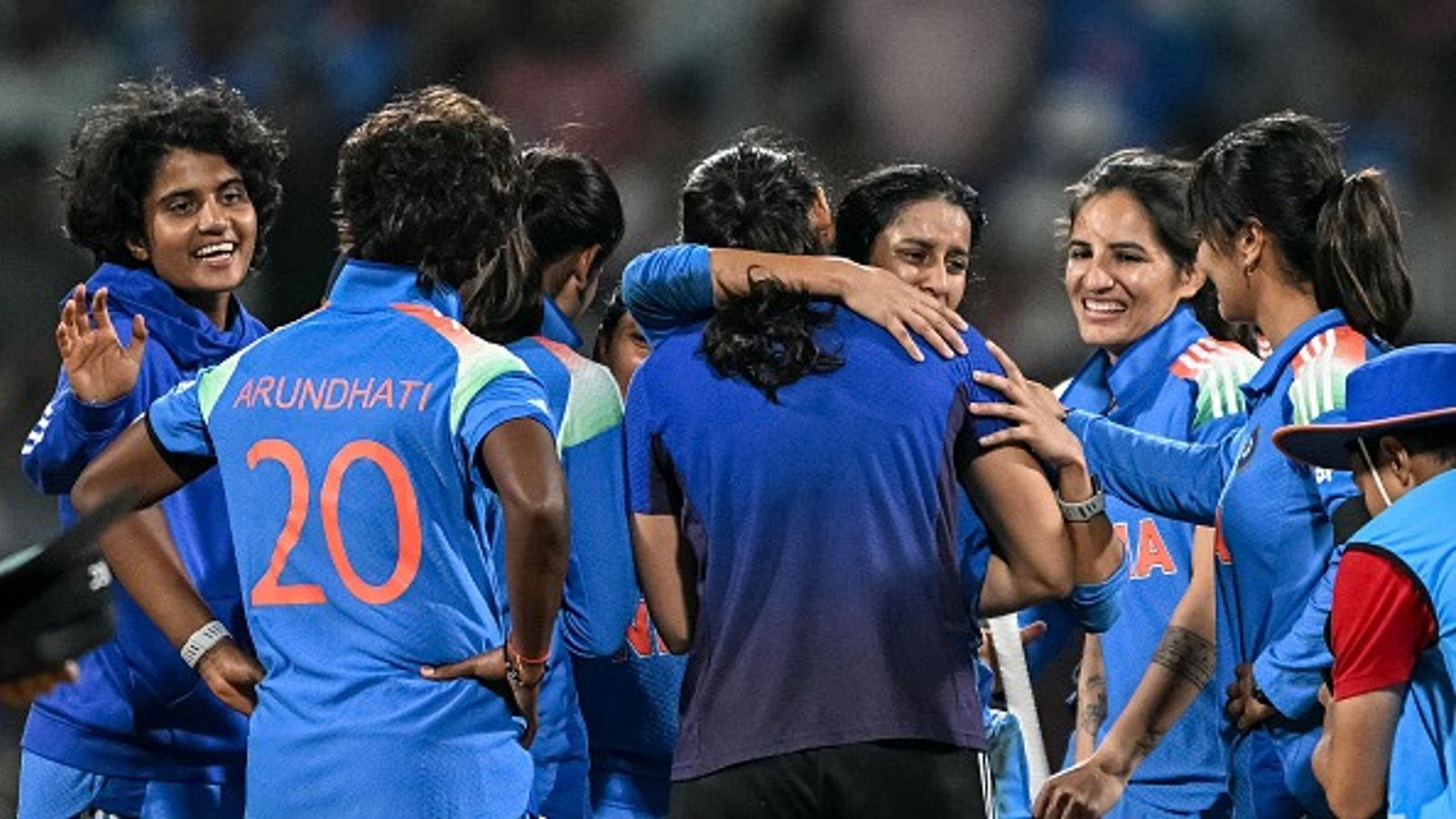 'Australia soch rahi thi ek aur semi-final hai...': Pant, Sehwag to Tendulkar cricketing fraternity lauds India's epic run chase to qualify for final India's Jemimah Rodrigues (C) celebrates with teammates her team's win at the end of the ICC Women's Cricket World Cup 2025 one-day international (ODI) semi-final match between India and Australia at the DY Patil Stadium in Navi Mumbai
