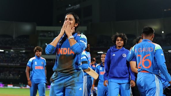 Jemimah Rodrigues of India appears emotional as she celebrates after scoring 127 runs for her team's victory in the ICC Women's Cricket World Cup India 2025 Semi-Final match between India and Australia at DY Patil Stadium Jemimah Rodrigues of India appears emotional as she celebrates after scoring 127 runs for her team's victory in the ICC Women's Cricket World Cup India 2025 Semi-Final match between India and Australia at DY Patil Stadium