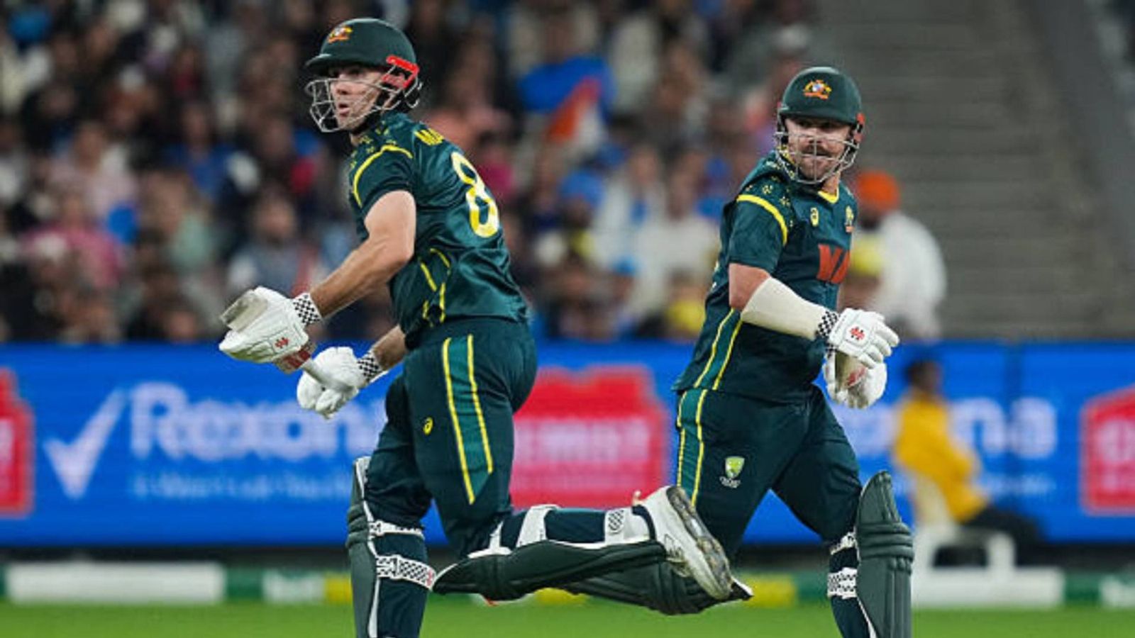 'They were trying too hard to...': Robin Uthappa explains how Australia batters took advantage of India's bowling in 2nd T20I Mitchell Marsh of Australia and Travis Head of Australia (Right) running during game two of the T20 International series between Australia and India