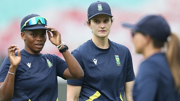 South Africa's Laura Wolvaardt (R) in this frame