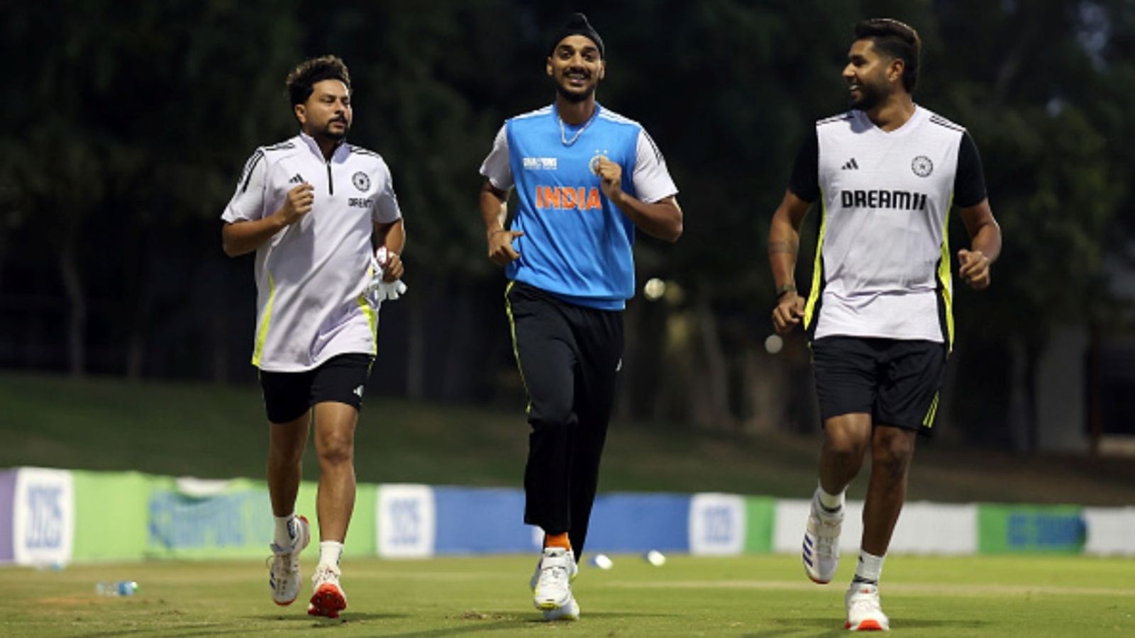 IND vs AUS 3rd T20I: Suryakumar makes 3 changes after MCG defeat as Rana, Samson & Kuldeep dropped, no Maxwell-Hazlewood in Marsh's lineup Kuldeep Yadav, Arshdeep Singh and Harshit Rana of India during a India Nets Session on February 28, 2025 in Dubai, United Arab Emirates.