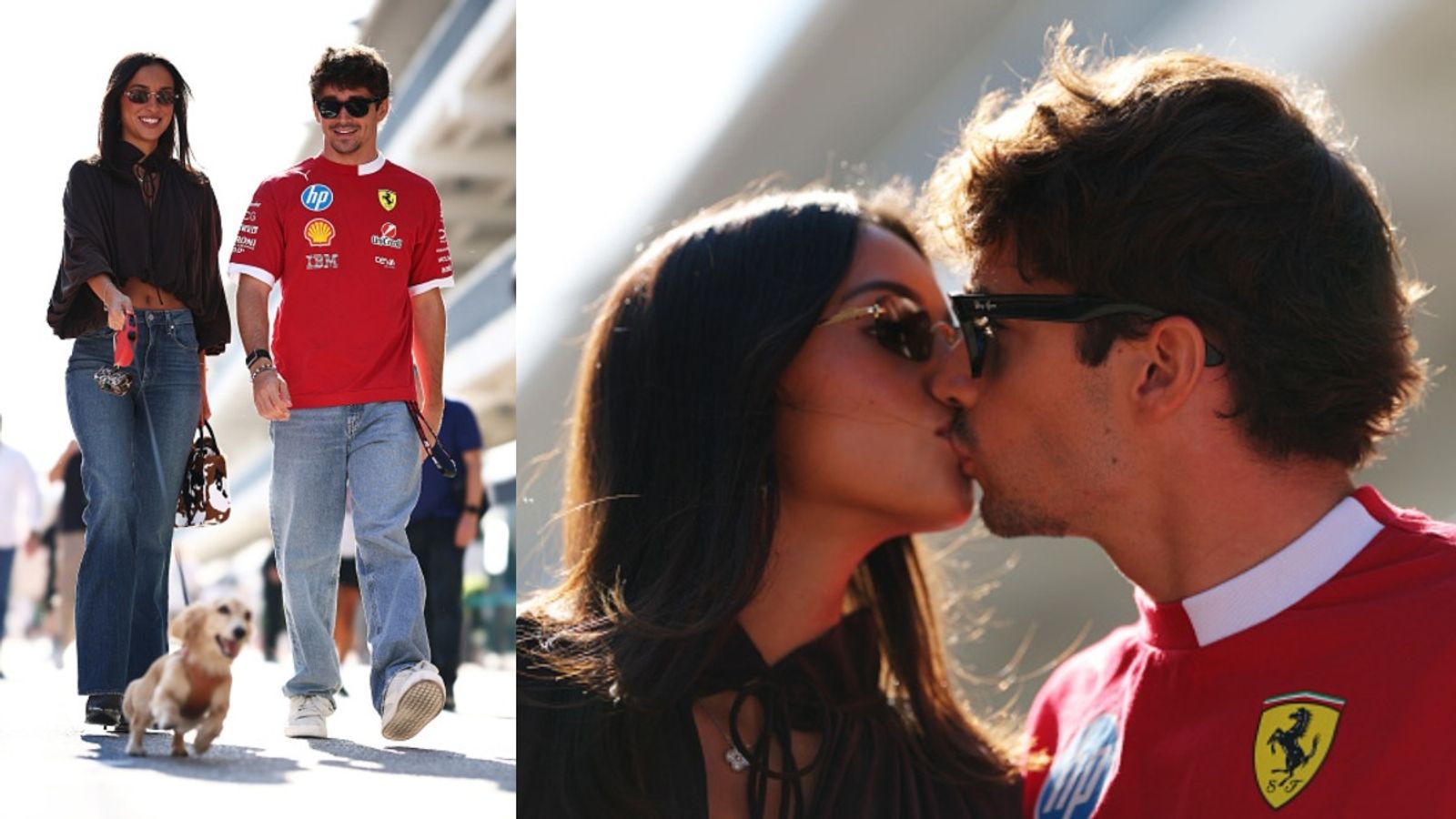 Who is Charles Leclerc's fiancee Alexandra Saint Mleux? Everything you need to know about her Charles Leclerc and Alexandra Saint Mleux in the frame (Images via Getty)