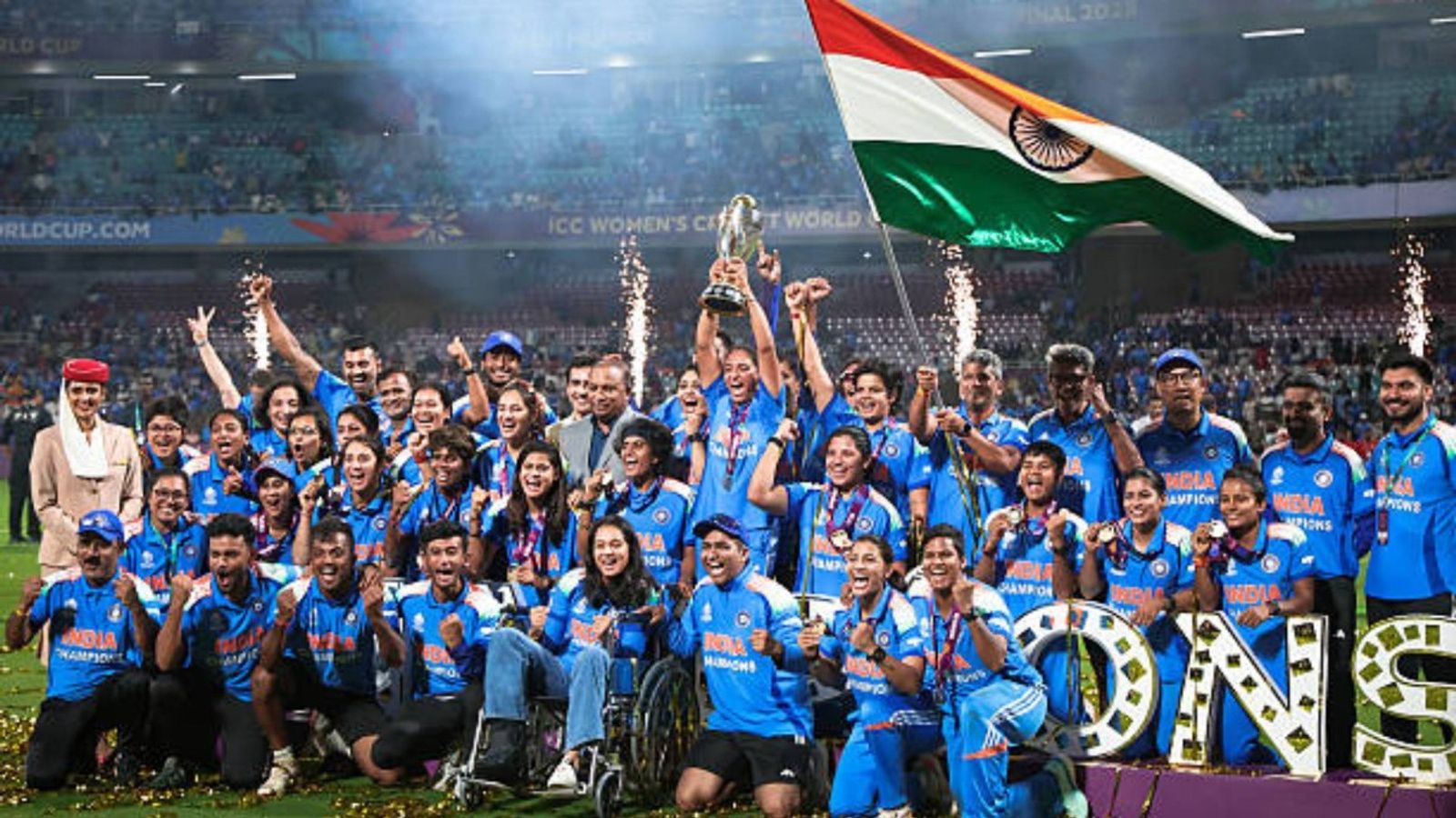 Women's World Cup: BCCI announces record-breaking cash prize for Indian team after victory over South Africa in final Harmanpreet Kaur of India holds up the World Cup trophy after her team's victory in the ICC Women's Cricket World Cup India 2025 Final match between India and South Africa
