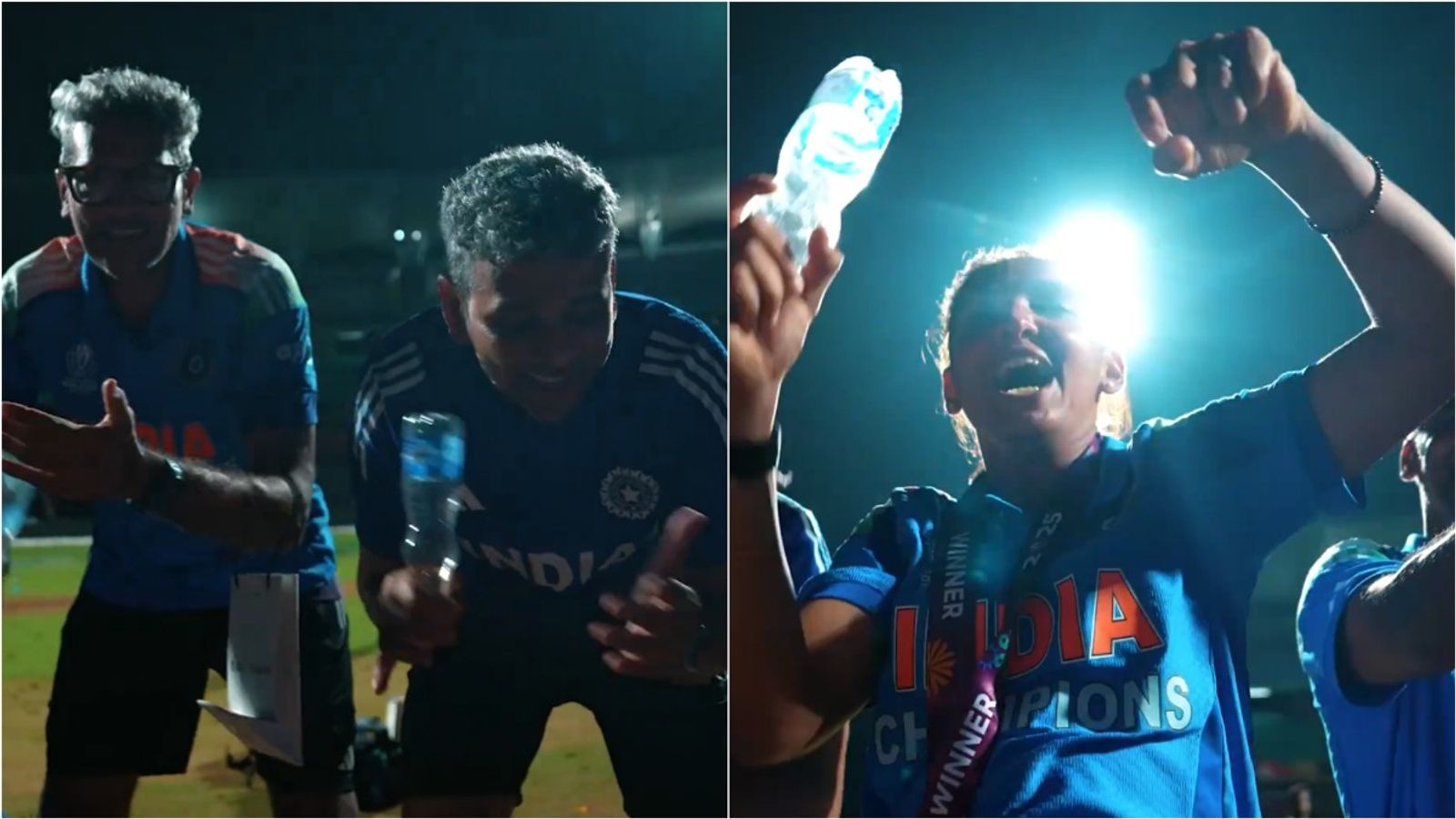 WATCH - 'Na lega koi panga, kar denge hum danga...': ODI World Champions reveal team song kept under wraps for 4 years Team India captain Harmanpreet Kaur, players, head coach Amol Muzumdar and coaching staff sing the team song at DY Patil Stadium after Women ODI World Cup 2025 triumph.
