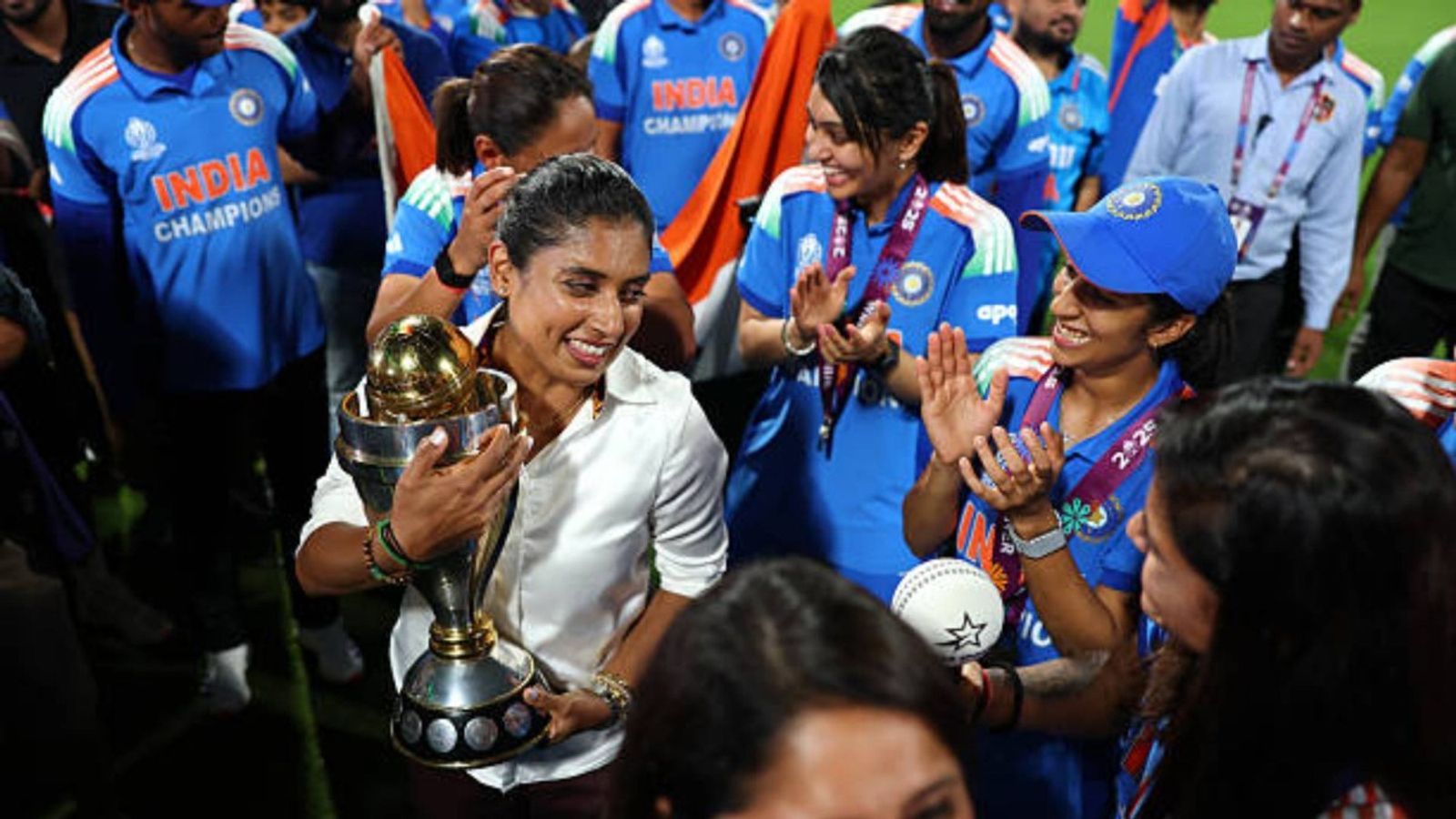 'Seen this dream for over two decades...': Mithali Raj shares heartfelt message after India lift maiden World Cup title Former India international cricket player Mithali Raj holds the ICC Women's Cricket World Cup trophy following the ICC Women's Cricket World Cup India 2025 Final match between India and South Africa