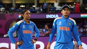 Harmanpreet Kaur of India speaks to team mate Smriti Mandhana ahead of the second innings of the ICC Women's Cricket World Cup India 2025 Final match between India and South Africa Harmanpreet Kaur of India speaks to team mate Smriti Mandhana ahead of the second innings of the ICC Women's Cricket World Cup India 2025 Final match between India and South Africa