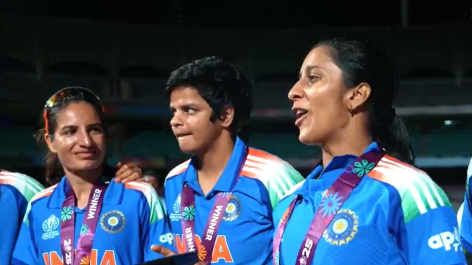 WATCH: Not Shafali Verma, 25-year-old star all-rounder, clinches Best Fielder of the Match medal in India’s ODI World Cup 2025 final win against South Africa Jemimah along with Renuka and Shafali