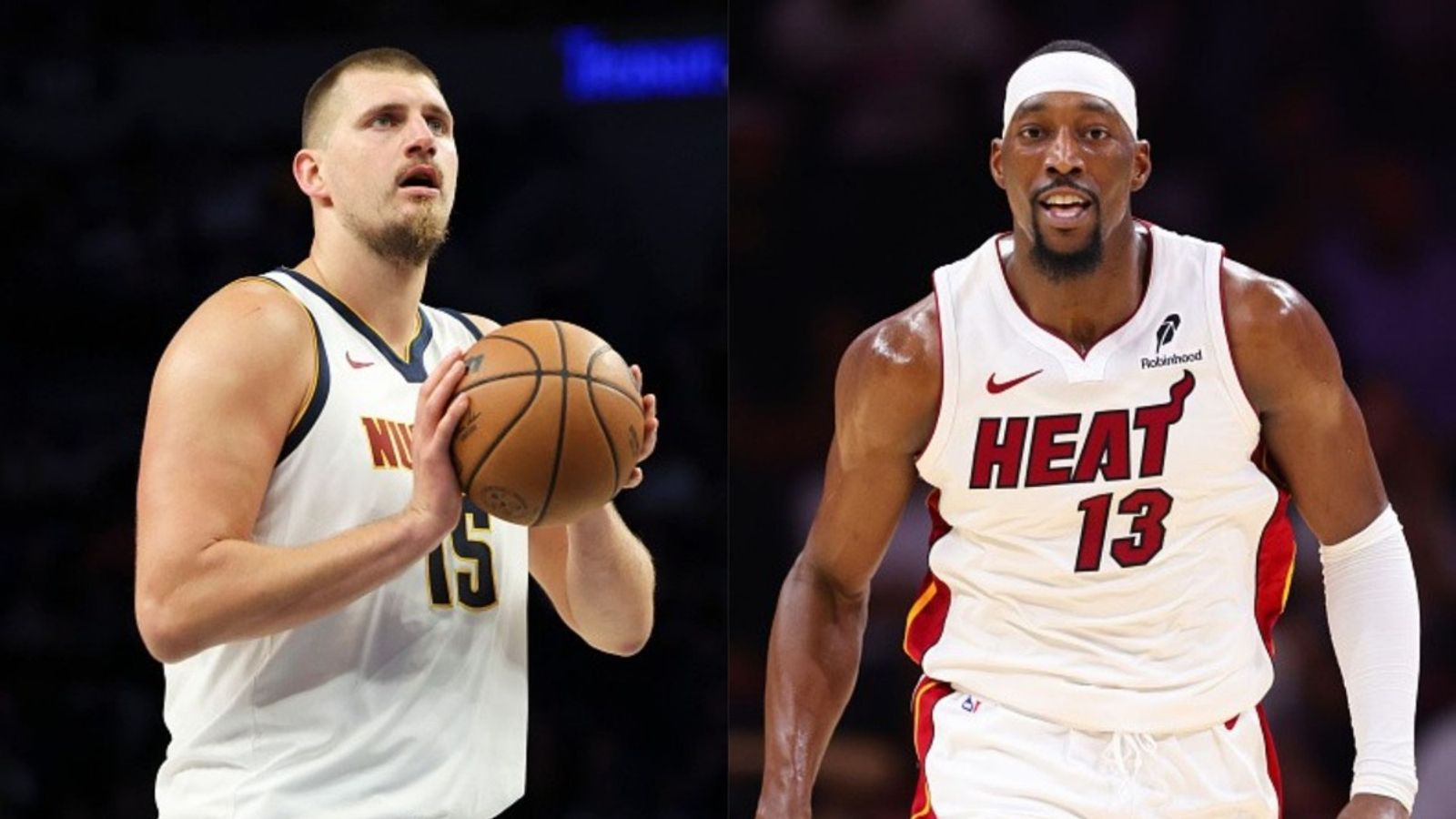 Heat vs Nuggets schedule: Date, time, live stream, and more on the NBA 2025-26 season Nikola Jokic, Bam Adebayo in the frame (Images via Getty)