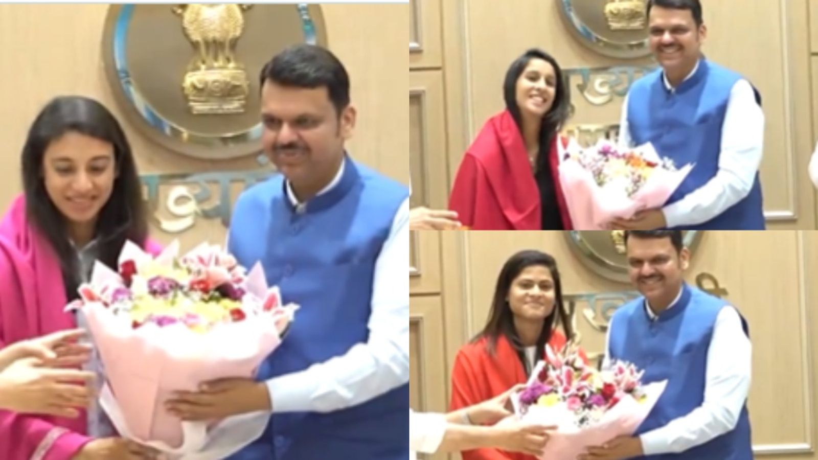 Windfall on Smriti Mandhana, Jemimah Rodrigues, Radha Yadav as Maharashtra government felicitates Women's World Cup troika with bumper prize money Windfall on Smriti Mandhana, Jemimah Rodrigues, Radha Yadav as Maharashtra government felicitates Women's World Cup troika with bumper prize money