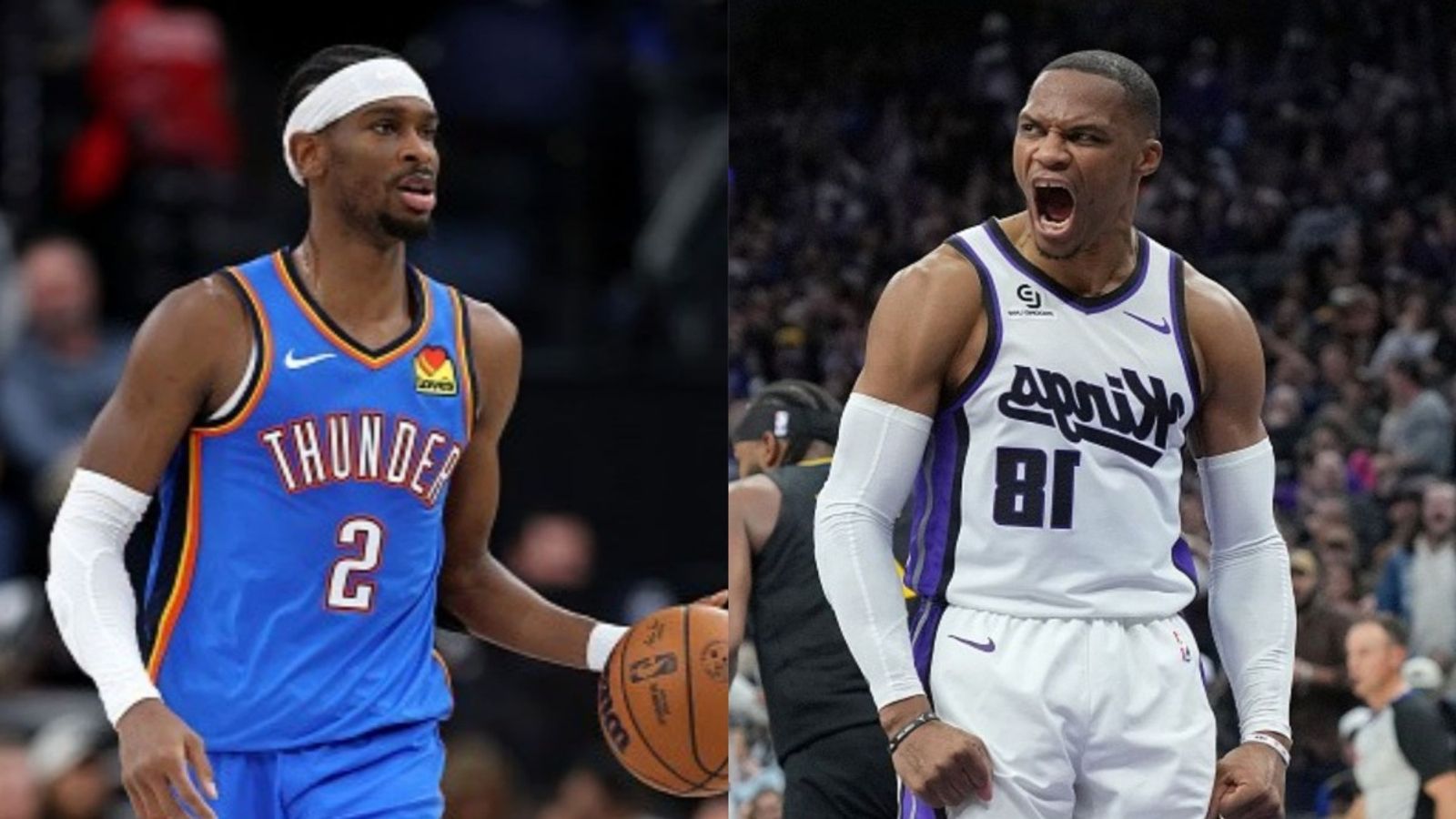 Thunder vs Kings schedule: Date, time, live stream, and more on the NBA 2025-26 season Shai Gilgeous-Alexander, Russell Westbrook in the frame (Images via Getty)