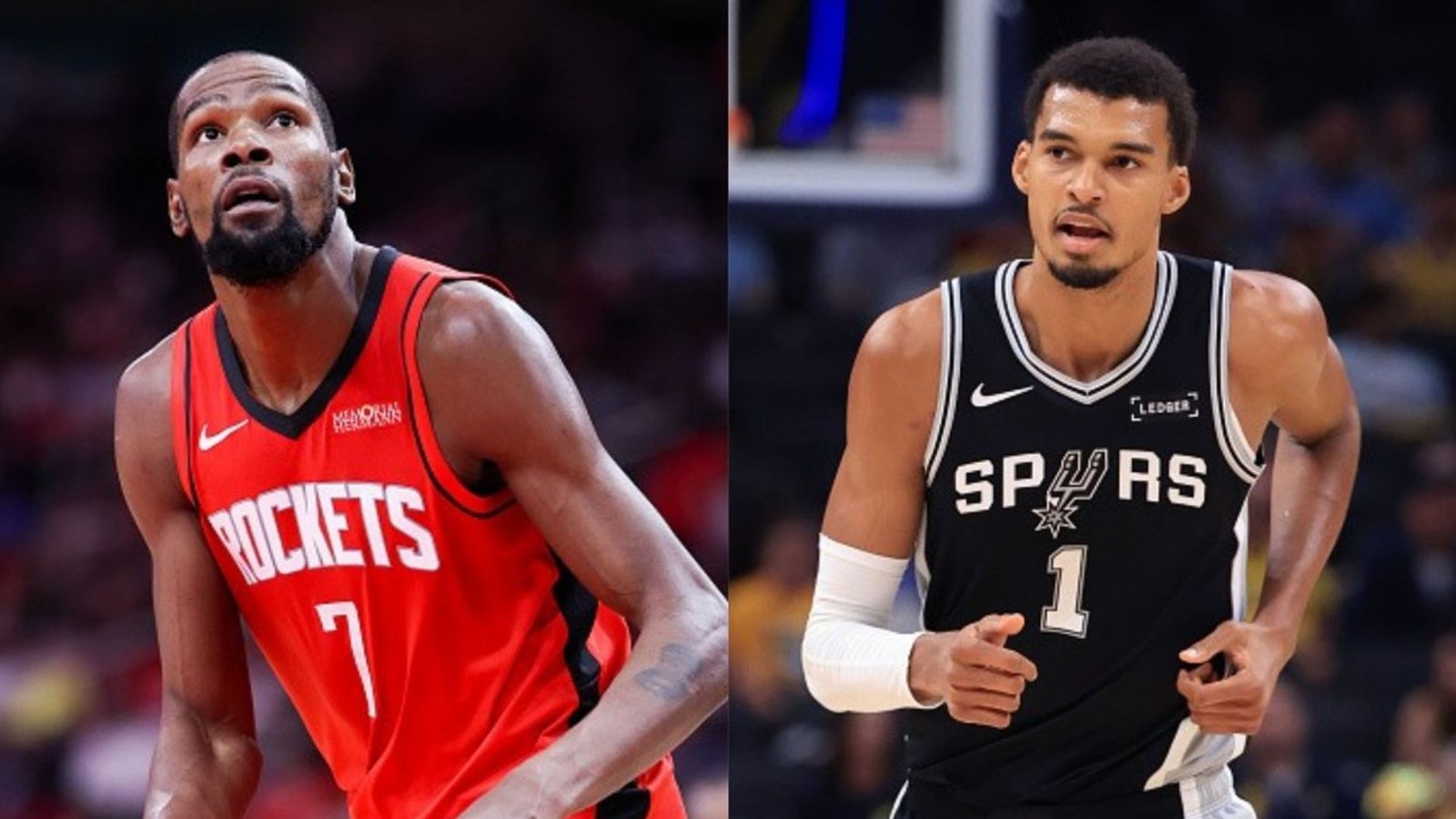 Spurs vs Rockets schedule: Date, time, live stream, and more on the NBA 2025-26 season Kevin Durant, Victor Wembanyama in the frame (Images via Getty)