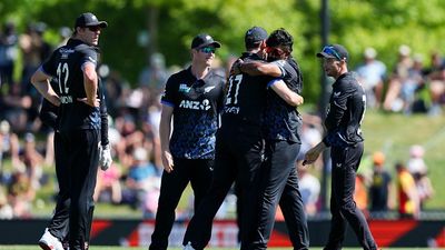 Jacob Duffy and Ish Sodhi star as New Zealand beat West Indies in 3rd T20I, take 2-1 series lead Ish Sodhi of New Zealand celebrates with Jacob Duffy after taking the wicket of Rovman Powell of the West Indies during the third match in the T20 International series between New Zealand and West Indies