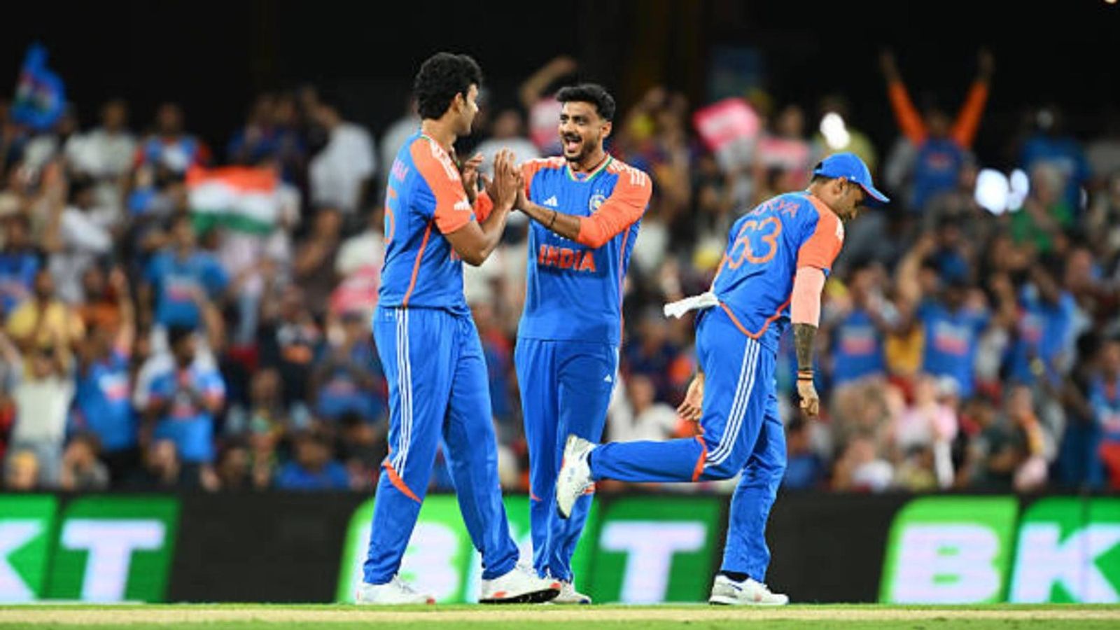 'The strength of this team...': Irfan Pathan hails India's all-rounders after T20I series victory over Australia Shivam Dube of India celebrates with Axar Patel (R) of India the wicket of Mitchell Marsh of Australia during game four of the T20 International Series between Australia and India