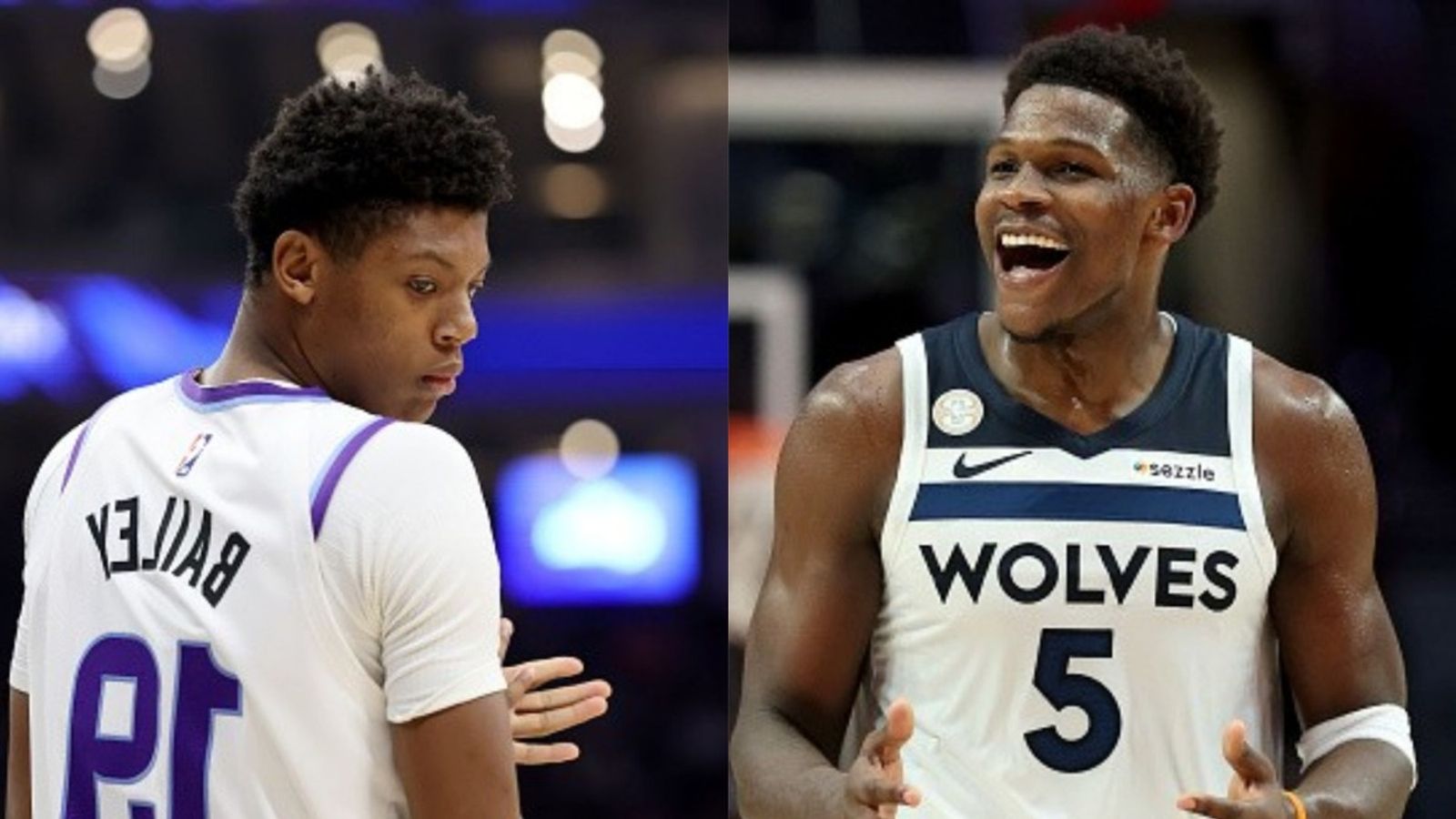 Timberwolves vs Jazz schedule: Date, time, live stream, and more on the NBA 2025-26 season, November 10 Ace Bailey, Anthony Edwards in the frame (Images via Getty)