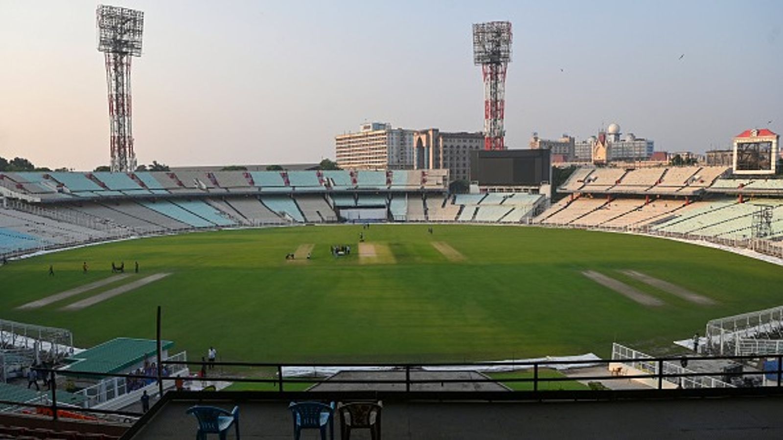 Security enhanced at team hotel and Eden Gardens for 1st Test against South Africa after Delhi blast Groundsmen preparing the pitch at Eden Gardens ahead of India - South Africa first Test on November 10, 2025 in Kolkata, India.