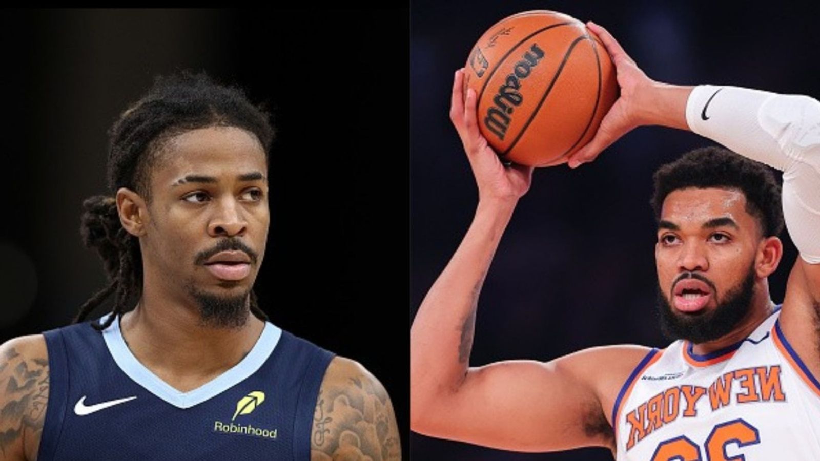 Knicks vs Grizzlies schedule: Date, time, live stream, and more on NBA 2025-26 season Ja Morant, Karl Anthony Towns in the frame (Images via Getty)