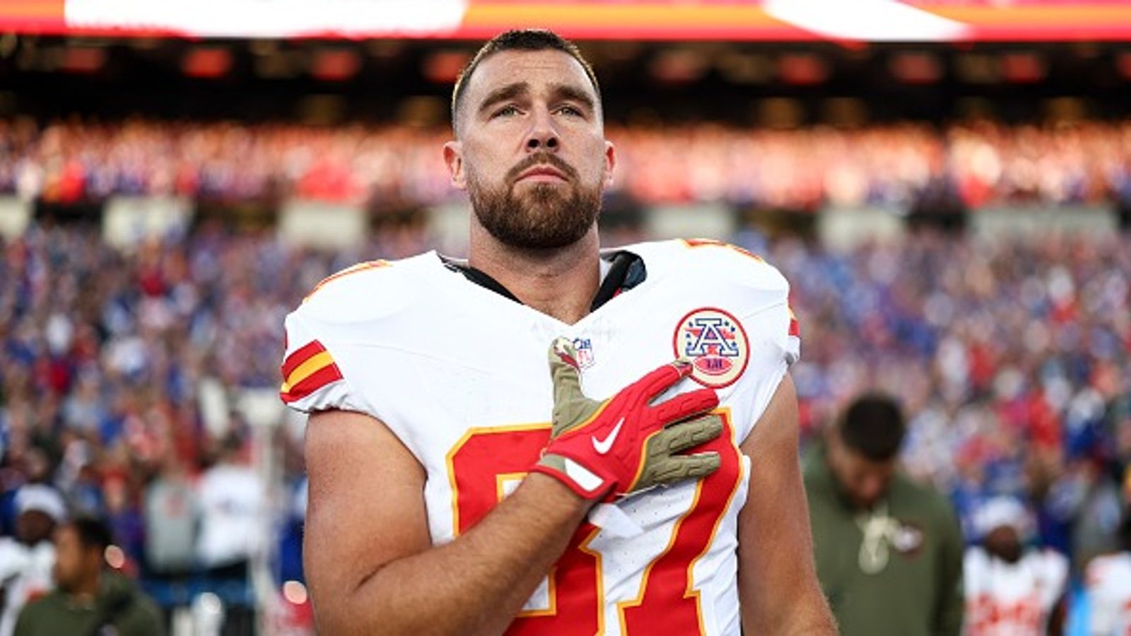Travis Kelce reacts to NFL scheduling Chiefs vs Cowboys Thanksgiving clash Travis Kelce in the frame.