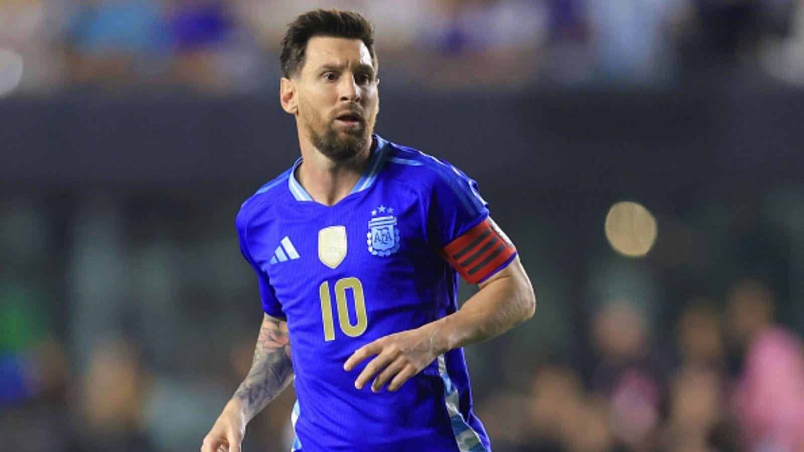 How many Red cards has Lionel Messi received with Argentina, FC Barcelona, Inter Miami & more? Lionel Messi in the frame (Image via Getty)