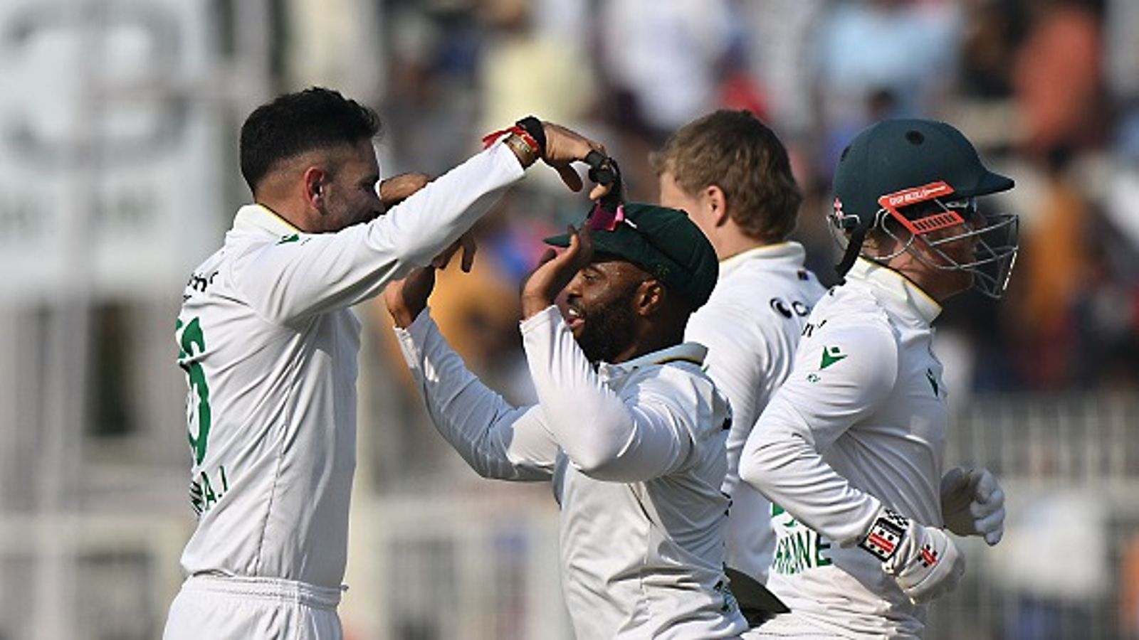'Just wanted to be clear...': Keshav Maharaj explains how he bounced back after Axar Patel’s two sixes and a four to remove him with the fifth ball of the over South Africa cricket team celebrates the victory over India during the First Test match in the series between India and South Africa at Eden Gardens on November 16, 2025 in Kolkata, India.