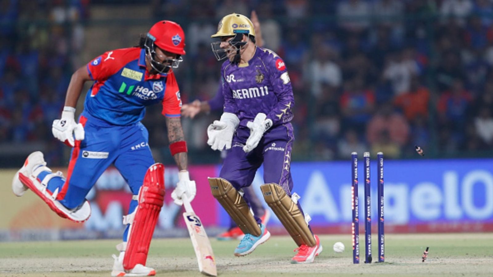 'I am quite amused by what people keep writing...': Delhi Capitals head coach ends silence on KL Rahul trade rumours to KKR Rahmanullah Gurbaz of Kolkata Knight Riders celebrates after running out KL Rahul of Delhi Capitals during the 2025 IPL match on April 29, 2025, in Delhi, India.