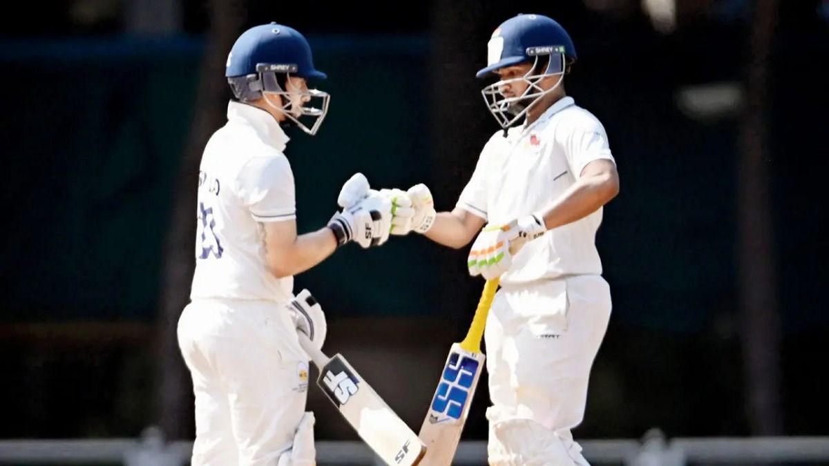 Mumbai’s Musheer Khan (right) and Siddhesh Lad on Day One of the Ranji tie against Pondicherry Mumbai’s Musheer Khan (right) and Siddhesh Lad on Day One of the Ranji tie against Pondicherry