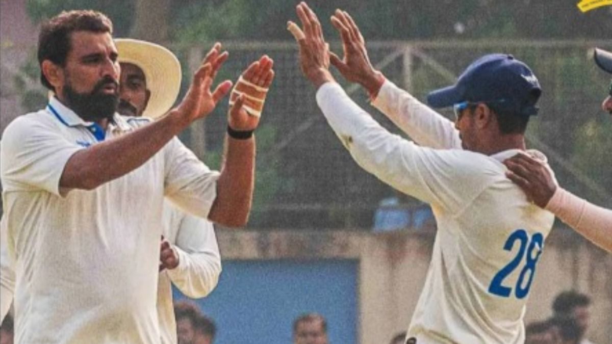 Mohammed Shami celebrating a wicket Mohammed Shami celebrating a wicket