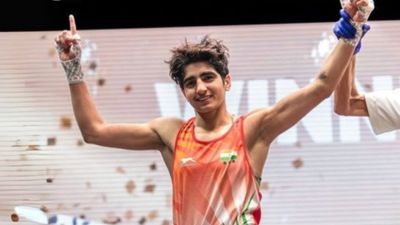 World Boxing Cup Finals: 4 Indian boxers including Minakshi Hooda, Ankush Panghal ensure medals for nation after storming into semis India's star boxer Minakshi Hooda in this frame