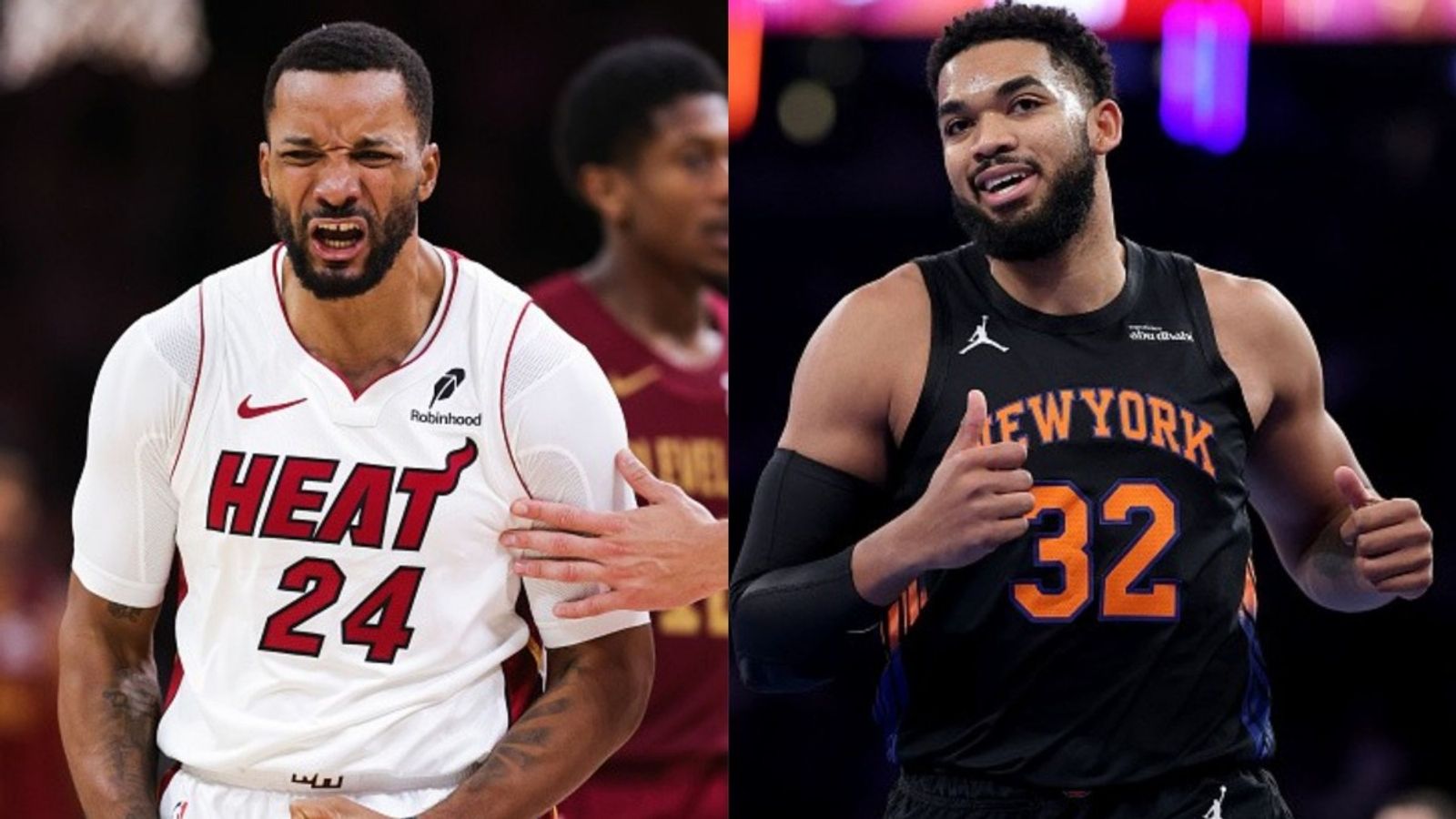 Knicks vs Heat schedule: Date, time, live stream, and more on NBA 2025-26 season Norman Powell, Karl-Anthony Towns in the frame (Images via Getty)