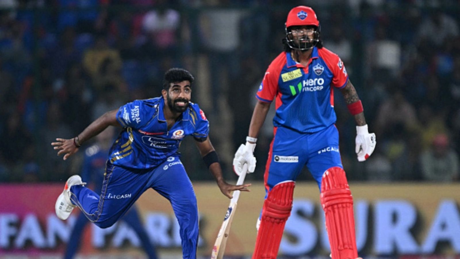 'He'll break my head or toe in next net session. No comments': KL Rahul's hilarious response to his excellent IPL record vs Jasprit Bumrah Mumbai Indians' Jasprit Bumrah (L) bowls next to Delhi Capitals' KL Rahul during the Indian Premier League match at the Arun Jaitley Stadium in New Delhi on April 13, 2025.