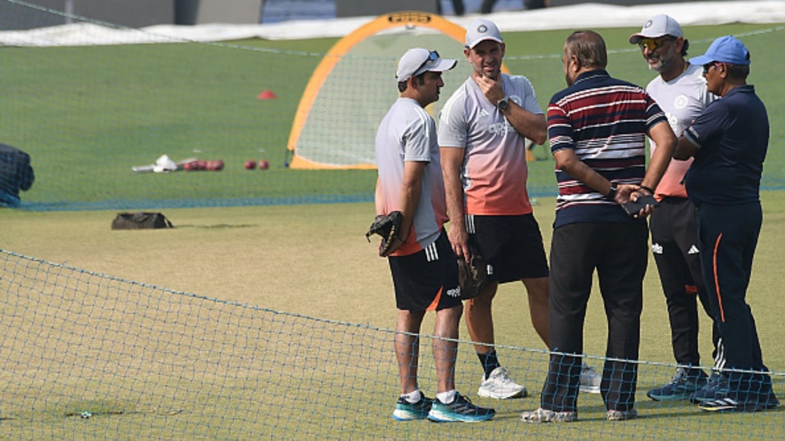 Gautam Gambhir hugs underfire Eden Gardens pitch curator during optional practice session after dreadful defeat in 1st Test Indian cricket team head coach Gautam Gambhir talks with Eden Gardens pitch curator Sujan Mukherjee during the practice session ahead of the first Test against South Africa in Kolkata, India, on November 12, 2025.