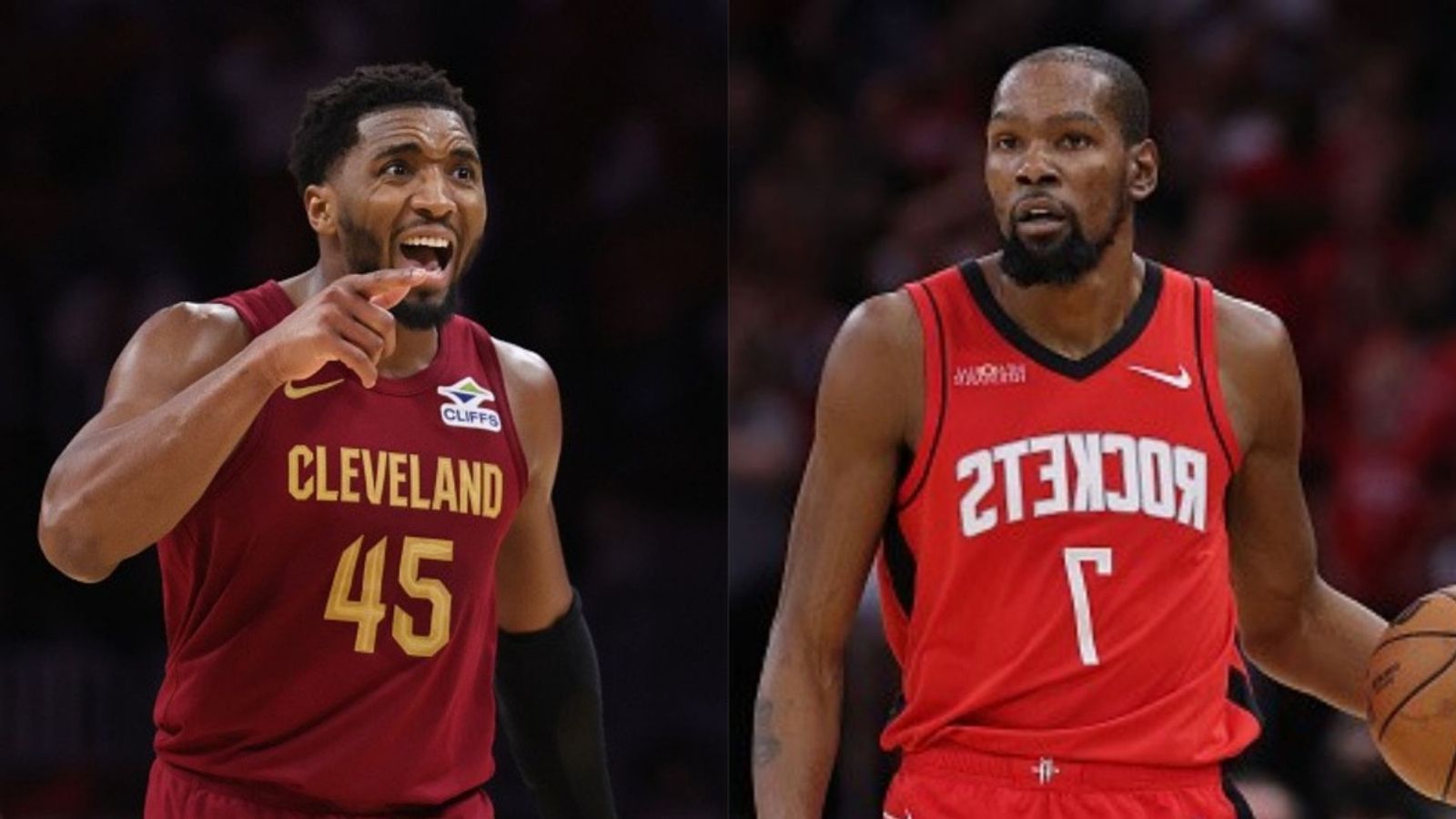 Rockets vs Cavaliers schedule: Date, time, live stream, and more on NBA 2025-26 season Donovan Mitchell, Kevin Durant in the frame (Images via Getty)