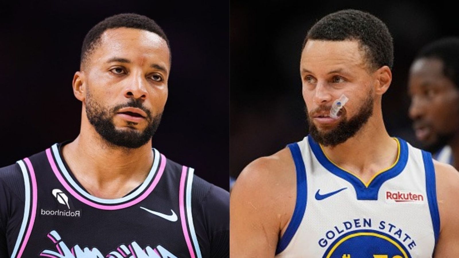 Warriors vs Heat schedule: Date, time, live stream, and more on NBA 2025-26 season Norman Powell, Stephen Curry in the frame (Images via Getty)