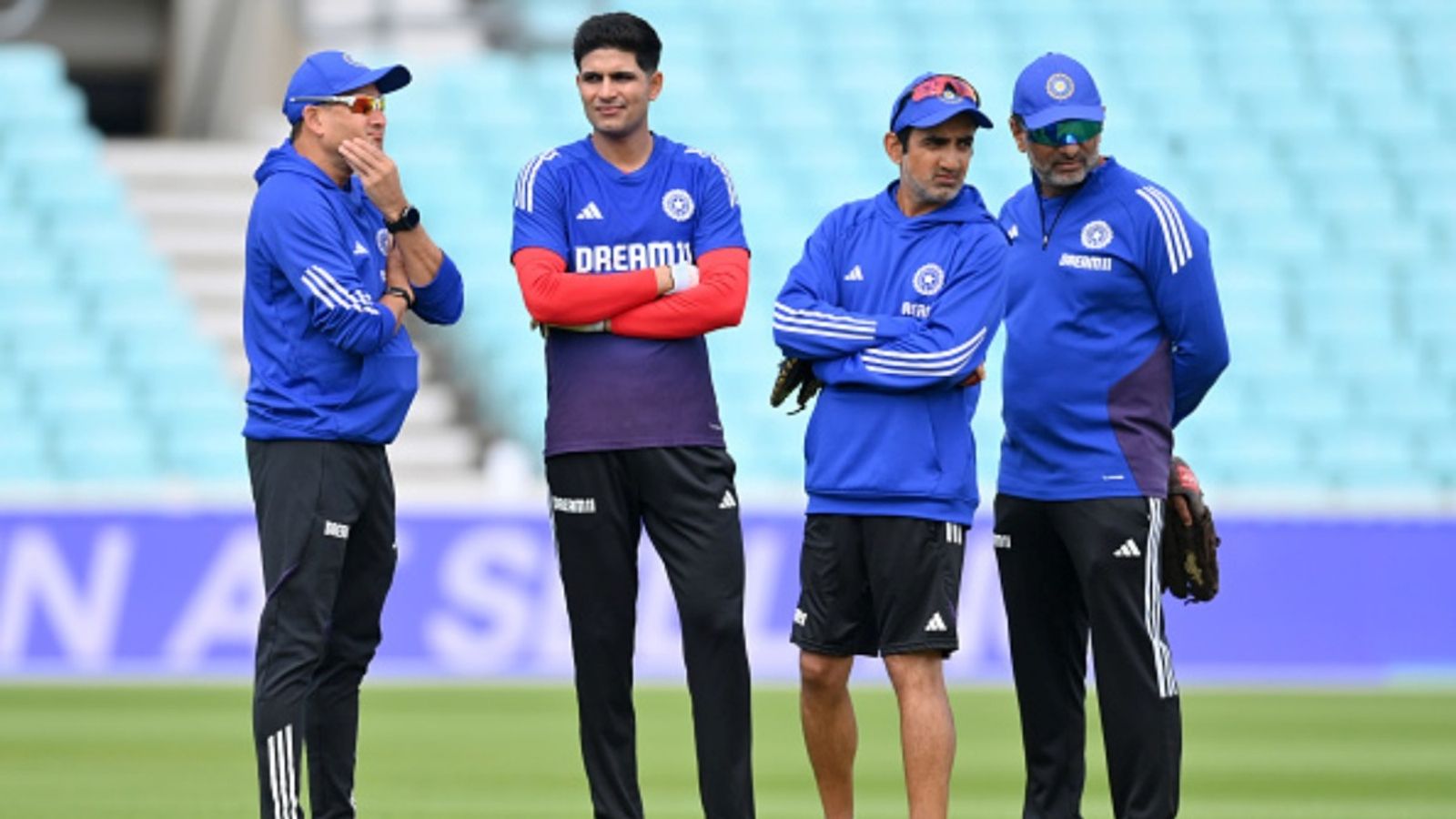 'If Shubman feels he needs time, we have good replacements': India batting coach Sitanshu Kotak not ruling out captain from 2nd Test yet India captain Shubman Gill, head coach Gautam Gambhir, batting coach Sitanshu Kotak and selector Ajit Agarkar look at the pitch during a net session at The Oval on July 30, 2025 in London, England.
