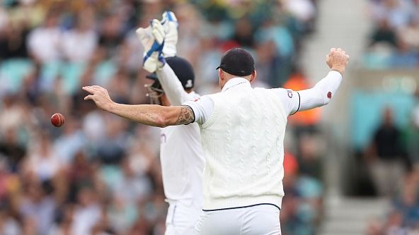 England captain Ben Stokes (foreground) in this frame