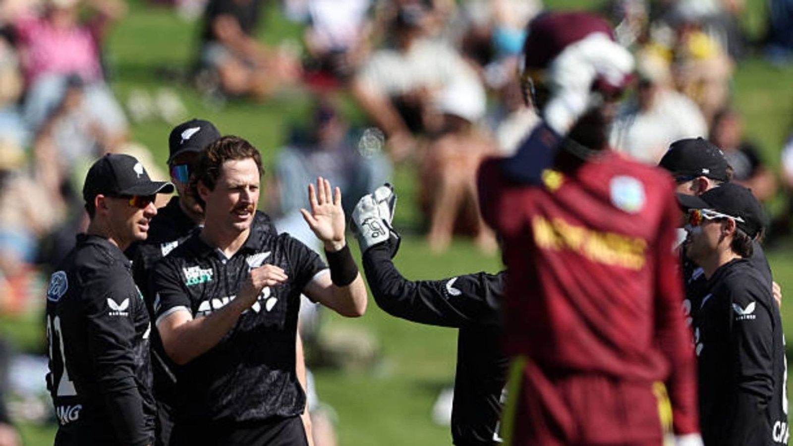 NZ vs WI: Matt Henry and Mark Chapman star as New Zealand complete series whitewash with 4-wicket win in 3rd ODI Matt Henry of New Zealand celebrates a wicket during the third match in the series between New Zealand and West Indies at Seddon Park