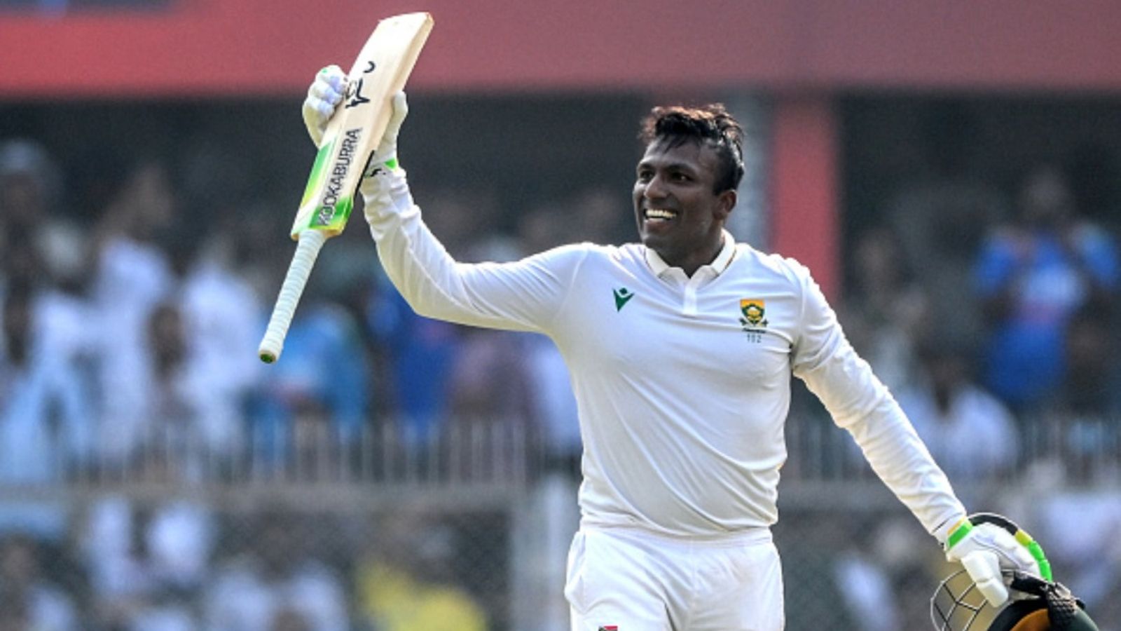 South Africa's Senuran Muthusamy enters elite list featuring Adam Gilchrist, Mahela Jayawardene with century in 2nd Test vs India South Africa's Senuran Muthusamy celebrates after scoring a century during the second day of the second Test against India at the Barsapara Cricket Stadium in Guwahati on November 23, 2025.