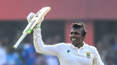 'Wasn't sure if I'd ever play Test cricket again...': Emotional Senuran Muthusamy recalls Test debut against India after smashing maiden ton in Guwahati Test Senuran Muthusamy celebrates after scoring a century (100 runs) during the second day of the second Test cricket match between India and South Africa at the Barsapara Cricket Stadium in Guwahati on November 23, 2025.