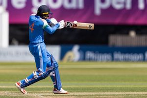 No.8 batter smashes 12 fours, 6 sixes in unbeaten 74-ball 105 as India A beat India B by 26 runs to book final spot in Under-19 tri series SportsTak