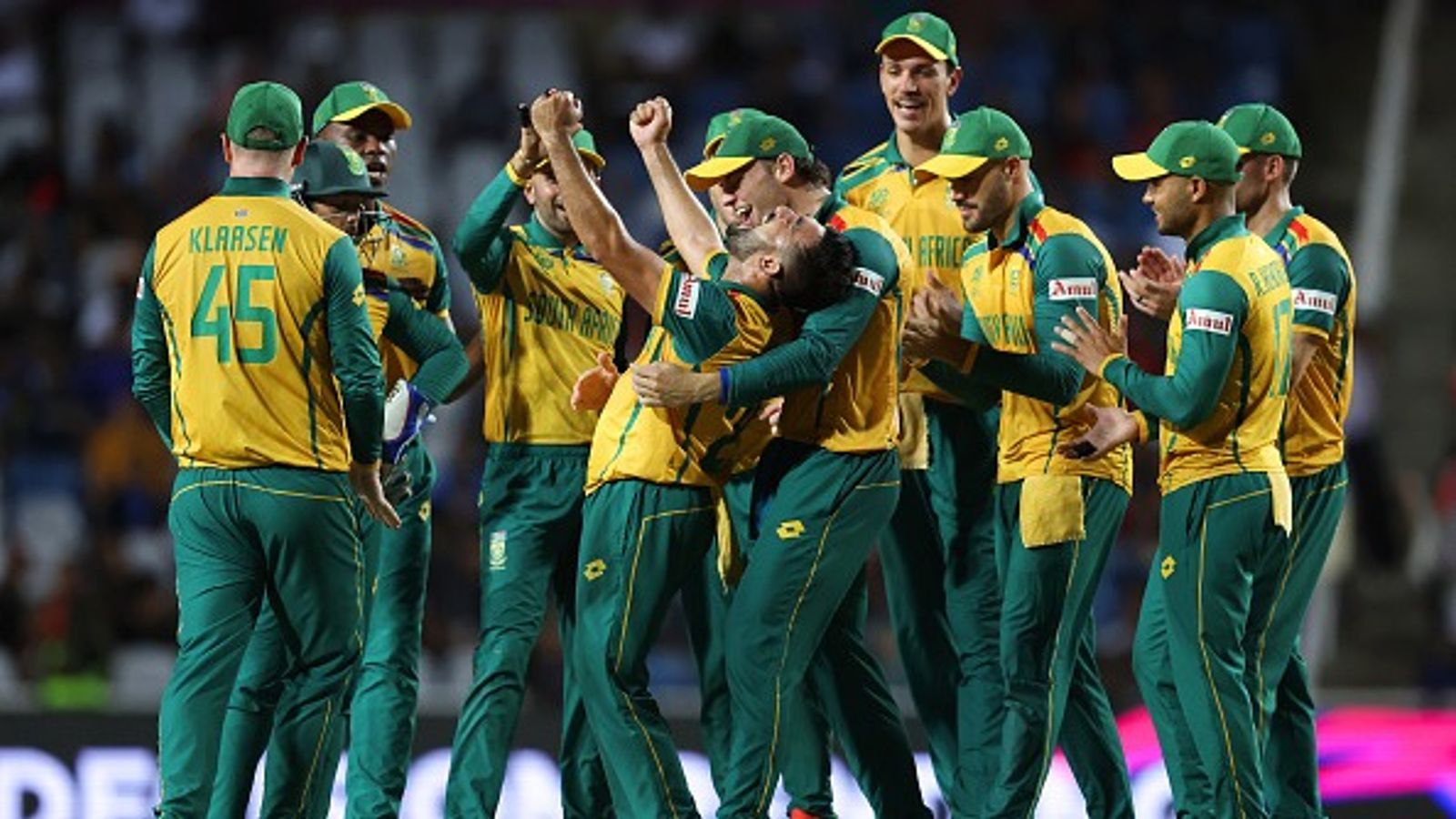 Big blow for MI franchise as star South Africa player pulls out of next season due to personal reasons, 33-year-old named as replacement Tabraiz Shamsi of South Africa celebrates with teammates during a DRS review to successfully dismiss Noor Ahmad of Afghanistan (not pictured) lbw during ICC Men's T20 World Cup 2024 semi-final at Brian Lara Cricket Academy on June 26, 2024.