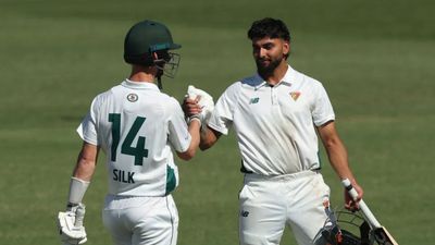 Nikhil Chaudhary becomes first Indian to score a century in Sheffield Shield after overcoming COVID-19 struggles in Australia Nikhil Chaudhary celebrating century