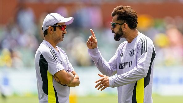 Virat Kohli and Gautam Gambhir in discussion 
