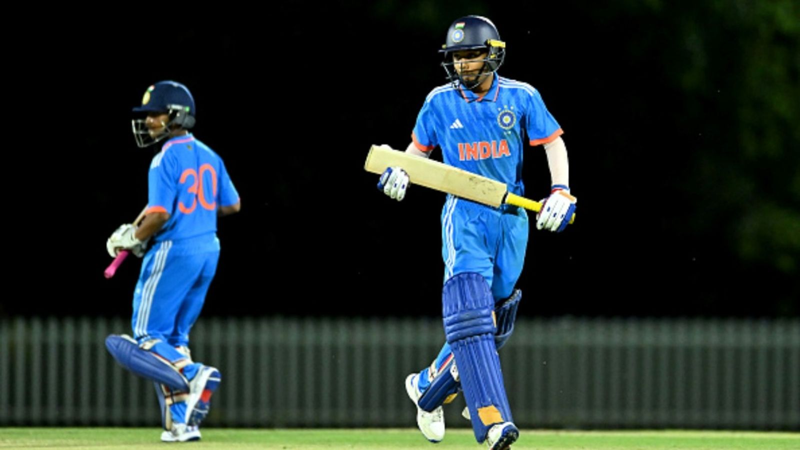 U-19 tri-series: Trivedi's 83, 9th wicket's 37-run partnership helps India B beat Afghanistan by 2 wickets in thrilling encounter Vedant Trivedi of India runs between the wickets during the Men's U19 One Day series against Australia at Ian Healy Oval on September 21, 2025 in Brisbane, Australia. (File Photo)